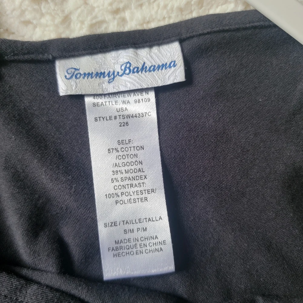 Tommy Bahama Black Scarf Midi Vacation Casual Dress Swim Cover-Up Resort‎ Wear - Picture 10 of 12